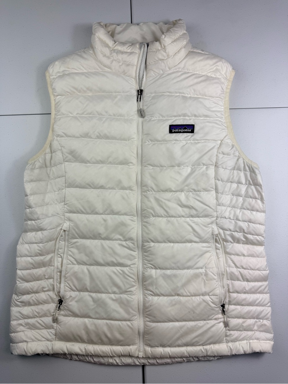 Patagonia Cream Quilted Lightweight Down Vest